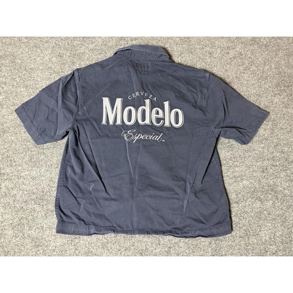 Abercrombie & Fitch Shirt Mens M Blue Short Sleeve Modelo Especial Button-Up